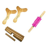 Kit Massagens Modeladora Bambus Pantalas Rolo