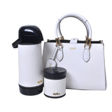 Kit Mateira Hand Bag Branco Liso Couro Legítimo Premium