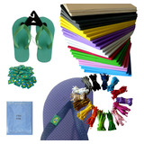 Kit Matéria Prima Para Fabricar 50 Chinelos Completo Brinde