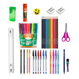Kit Material Escolar 25 Itens Sortido Juvenil Volta As Aulas