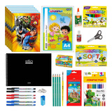 Kit Material Escolar Infantil Brochura3 Brinde 29 Itens