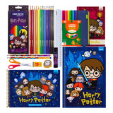 Kit Material Escolar Infantil Caderno Brochura Harry Potter