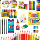 Kit Material Escolar Infantil Pré Escola Pintura