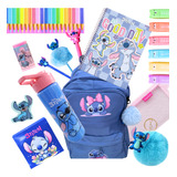 Kit Material Escolar Stitch Mochila Caderno Completo Lindo