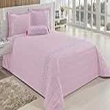 Kit Maya Casal 5 Peças Mellindre Rosa Queen Tecido