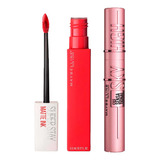 Kit Maybelline Máscara De Cílios Sky High + Batom Matte Ink