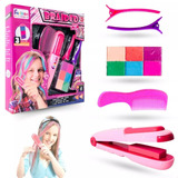 Kit Mechas Coloridas Chapinha Infantil Pinta Cabelo Colorido