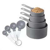Kit Medidor Culinário Inox Colher Copo Xícara Cozinha 8pçs