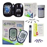 Kit Medidor De Glicose G Tech Vita Com 60 Tiras 110 Lancetas E Caneta Lancetadora Glicosímetro Glicemia