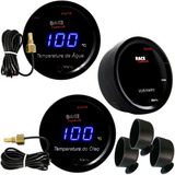 Kit Medidor Temp Água Temp Óleo Voltímetro Azul 03 Copos