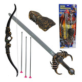 Kit Medieval Arco E Flechas Espada