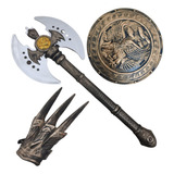 Kit Medieval Com Escudo Machado E