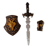 Kit Medieval Espada Lendária Infantil Com Escudo E Bracelete