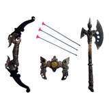 Kit Medieval Infantil Machado Arco E Flecha Mascara
