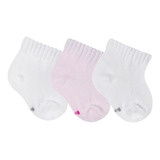 Kit Meia 3 Pares Bebês Recém Nascido Rn Menina 0 A 12 Meses
