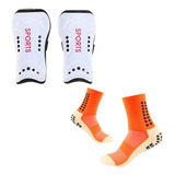 Kit Meia Antiderramante Caneleira Proteção Esportiva Fit