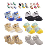 Kit Meia Bebe Menina Menino Sapatinhos Infantil - 6 Pares