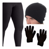 Kit Meia Calça Térmica Masculina Touca De Lã Luva De Lã
