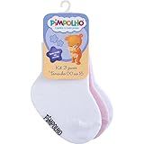 Kit Meia Lisa C 3 Pares No Tag Pimpolho Feminino Cor Branco Rosa Tamanho 0 15