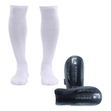 Kit Meião Meia Infantil Juvenil Futebol Caneleira 30 A 36