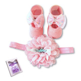 Kit Meias Para Bebê E Faixa De Cabelo Bebe Menina Rn