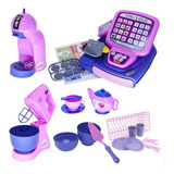 Kit Menina Expresso Bolo Brinquedo Café Batedeira Forma 32pç
