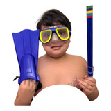 Kit Mergulho 3 Pecas Oculos  Snorkel E Pe De Pato Infantil