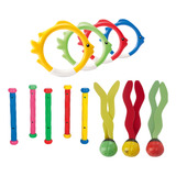 Kit Mergulho Intex Piscina Caça Bastão Bandeiras Argolas