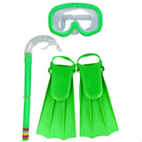 Kit Mergulho Mascara Snorkel Pé De Pato Natação Mar Verão