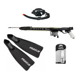 Kit Mergulho Pesca Sub Arpão Pe De Pato Mascara Snorkel