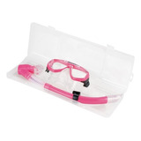 Kit Mergulho Silicone Valvulado + Traqueia Cor Rosa