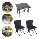 Kit Mesa 2 Cadeiras Camping Pesca Dobráve Portátil Sortido