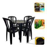 Kit Mesa 4 Cadeiras De Plástico Conjunto Jogo Premium 182kg