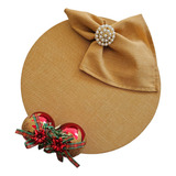 Kit Mesa 6 Natal Capa Sousplat Guardanapo E Anel Pg Z069
