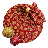 Kit Mesa 6 Natal Capa Sousplat Guardanapo E Anel Pg Z085