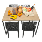 Kit Mesa De Jantar 120x90 Vintage 4 Cadeiras Gruvyer