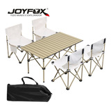 Kit Mesa Dobrável 4 Cadeiras Resistente Para Camping Lazer Viagem Praia Joyfox