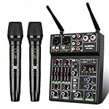 Kit Mesa E Microfone Sem Fio Duplo Ksr Pro Uhf 34 Ch R4 Pro