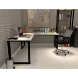 Kit Mesa Escritório 150x150 Cadeira Ergonômica Mesh Detroit