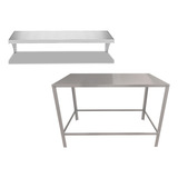 Kit Mesa Inox 304 Banho E Tosa Prateleira Aérea Petshop