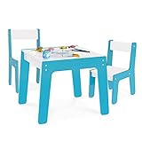 Kit Mesa Mesinha 2 Cadeira Cadeirinha Infantil Mdf Junges Azul