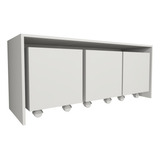 Kit Mesa Organizadora Infantil Com 3 Baús 100 Mdf Branco Tx