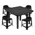 Kit Mesa Quadrada Desmontável Com 4 Banco Banqueta Plastico
