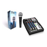 Kit Mesa Stetsom Stm 0803 Microfone Leson Ls 58 Chumbo
