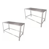 Kit Mesas 100 Inox Atendimento Cirúrgica Veterinaria Balde