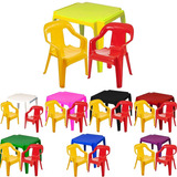 Kit Mesinha E 2 Cadeira Poltrona Infantil Plástica Colorida