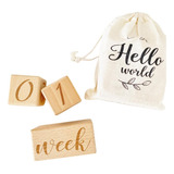 Kit Mesversário Cubos Madeira Maciça Unisex