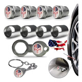 Kit Metal Justiceiro Estados Unidos Antifurto Bico Pneu Roda
