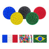 Kit Miçanga Olimpíadas 6mm 620un C Fimo Bandeira brasil
