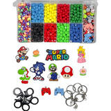 Kit Miçangas Chaveiros Super Mario Sonic Video Game Meninos